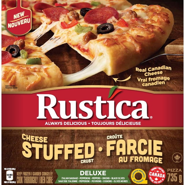 Rustica Stuffed Crust Pizza Deluxe 735 G Frozen, RUSTICA STUFFED CRUST DELUXE PIZZA