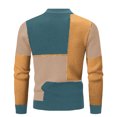 thumbnail image 4 of Xcmzpl Mens Mock Turtleneck Sweater Long Sleeve Casual Pullover Sweater Slim Fit Basic Knit Tee Color Block Fall Sweaters, 4 of 4