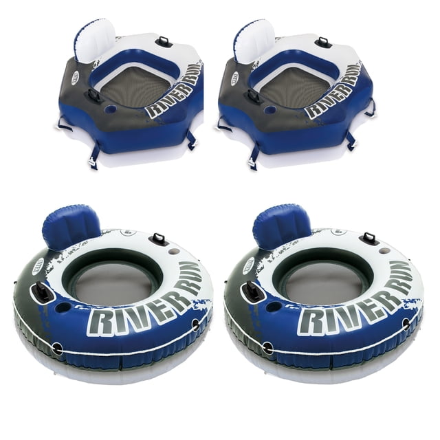Intex Connect Lounge Tube Flottant pour 1 Personne (Lot de 2) et Tube Gonflable (Lot de 2)