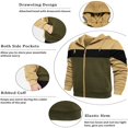 thumbnail image 3 of AMERTEER Hommes Sweat-Shirt Zip avant Couleur Bloquant Capuche, 3 of 9