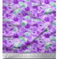 thumbnail image 1 of Soimoi Purple Poly Georgette Fabric Flower Watercolor Print Fabric by Yard 52 Inch Wide, 1 of 3