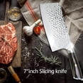 thumbnail image 4 of Akatsuki Meat Cleaver Chef Kitchen Knife Handmade Forged High Carbon Steel Butcher Knife Chinese Scliing Chopping Bone Cutter Wood Handle, 4 of 5