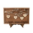 thumbnail image 1 of Personalized Custom Name Family Tree Wooden Decor Desktop Sign Wooden Decoration Sign LOVE You Most With Names Heart Shape, 1 of 7
