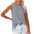 thumbnail image 1 of Birdeem Débardeur pour Femmes Mode Débardeur Décontracté Couleur Unie Fente Latérale Col Rond, 1 of 12