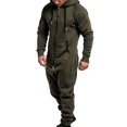 thumbnail image 2 of Aiouniya Combinaison à Capuche Zippée pour Homme, Décontractée, Hiver, Barboteuse à Capuche, Barboteuse, 2 of 3