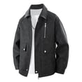 thumbnail image 4 of Leather Jacket Men Men's Fashion Motorcycle Leather Jacket with Solid Color and Long Sleeves Motorcycle Jacket Men, 4 of 5