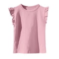 thumbnail image 1 of Mgmyaa Girls Cap Sleeve Tops Summer Crewneck Ruffle Tank Tops Cute T-Shirt Blouse 2-13 Years, 1 of 3