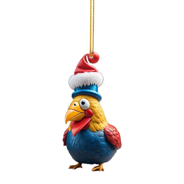 Vaidha Cute Rooster Car Pendant Home Tree Decoration Christmas Tree Ornament Home Decor