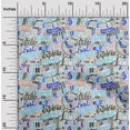 thumbnail image 2 of oneOone Cotton Silk Medium Blue Fabric Writing Text Sewing Craft Projects Fabric Prints By Yard 42 Inch Wide, 2 of 4