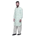 thumbnail image 2 of Atasi Kurta-Pyjama Pathani Indien pour Hommes Robe de Fête Ensemble de Kurta-Pyjama pour Hommes Bleu Sarcelle, 2 of 5