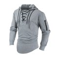 thumbnail image 1 of FAIWAD Men's Long Sleeve Drawstring Sweatshirts Drop Shoulder Zip Hooded Sweatshirts Trendy Spring Tops, 1 of 5