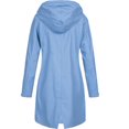 thumbnail image 2 of Toyfunny Women‘s Solid Rain Jacket Outdoor Hoodie Waterproof Long Coat Overcoat Windproof, 2 of 3