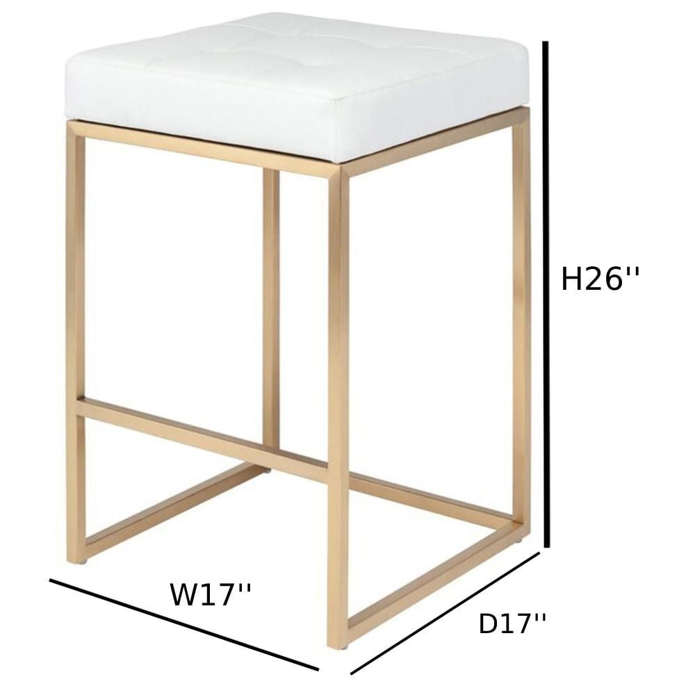 Tabouret de bar moderne et luxueux – Design élégant sans dossier avec pieds dorés brillants, siège rembourré, mélange parfait de style et de confort pour les cuisines et les bars