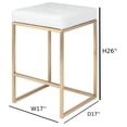 thumbnail image 2 of Modern Luxurious Counter Stool – Sleek Backless Design with Shiny Gold Legs, Upholstered Seat, Perfect Blend of Style and Comfort for Kitchens and Bars, 2 of 3