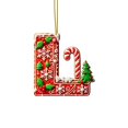 thumbnail image 2 of Hbdhejl 26 Pcs Lettres Rouges Décorations de Sapin de Noël Lettres de Canne de Bonbon avec Motif de Baies Mini Alphabet Ornements Suspendus Fête Maison Sapin de Noël Acrylique 2D, 2 of 4