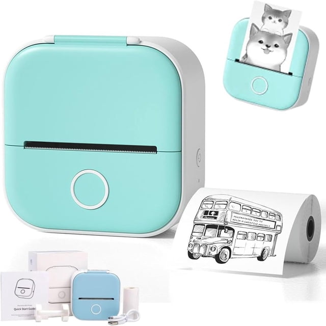 POINTERTECK Print Pod Print Pods Mini Printer Pocket Mini Printer Mini Pocket Sticker Printer Inkless Sticker Printer for DIY Scrapbook Fast Printing Portable Mini Thermal Printer (Fu