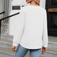 thumbnail image 4 of AherBiu Womens Tops Casual Long Sleeve Square Neck Fall Blouses Loose Comfy Solid Color Shirts, 4 of 4