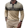 thumbnail image 1 of Innerwin Polo Shirt Lapel Neck Men T Shirts Business Long Sleeve Color Block Tee Style H 3XL, 1 of 2
