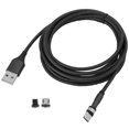 thumbnail image 2 of Fast Charging Cable, Dustproof 3 in 1 Micro USB Fast Charging Cable, 5V/2.1A  Charging Compatible with All Mobile Phone Black, 2 of 8