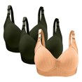 thumbnail image 2 of Bras for Women, 3PC Womans Large Size Solid Color Without Steel Ring Gathering Comfortable Bras Daily Bra, 2 of 3