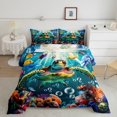 thumbnail image 1 of Erosebridal Sea Turtle Bedding Queen Comforter Set, Underwater World Down Comforter, Ocean Animal Decor, Reversible 3pcs, 1 of 7