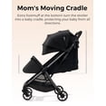 thumbnail image 3 of Momcozy ClickGo Lightweight Stroller, Compact Travel Stroller for Airplane with One-Click Fold, Baby Stroller and Toddler Stroller with Large Canopy for Kids from 0 Months, Extendable UPF50+ Canopy, 3 of 9