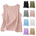 thumbnail image 1 of HVOBTTY Womens Summer Comfy Sport Soft Basic Solid Color V Neck Loose Sleeveless Lightweight Versatile Daily Tank Top Black ,L, 1 of 4