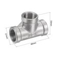 thumbnail image 3 of Unique Bargains 3/8 NPT Female Thread Tee Pipe Fitting Hose Adapter 304 Stainless Steel, 3 of 5