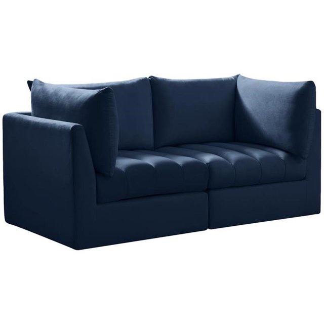 Meridian Furniture Jacob Canapé Modulaire en Velours Bleu Marine