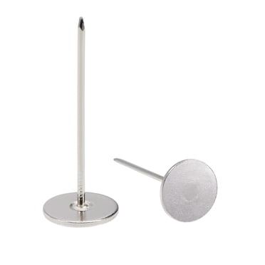Unique Bargains Upholstery Nails Tacks 18mmx50mm Flat Head Furniture Nails Silver Tone 20 Pcs