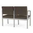 thumbnail image 5 of Lenox Steel Reception Waiting Room Healthcare Loveseat / Silver Steel / Brown, 5 of 5