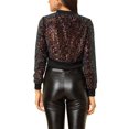 thumbnail image 3 of INSPIRE CHIC Blouson Bomber Court à Paillettes Scintillantes avec Fermeture Éclair pour Femme, 3 of 7