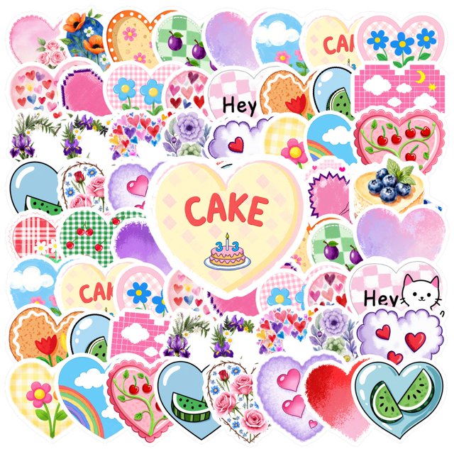 35pcs-100pcs Heart Stickers Floral Cute Stickers Animal Stickers for Laptops Notebooks Suitcases