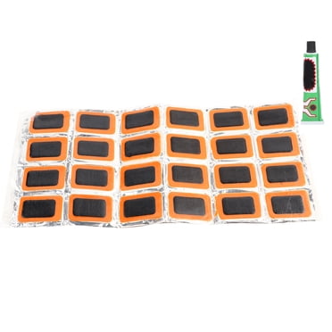 Kit de Réparation de Pneu de Vélo 48 Pcs Kit de Patch en Caoutchouc pour Pneu de Bicyclette avec Colle Patch de Réparation de Crevaison de Chambre à Air de Pneu de Vélo