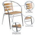 thumbnail image 2 of Commercial Aluminum Indoor-Outdoor Restaurant Stack Chair with Triple Slat Faux Teak Back, 2 of 9