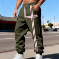 thumbnail image 3 of Ceisia Men Solid Color Loose Casual Pants Elastic Waist Drawstring Sports Gift Work Trousers, 3 of 9