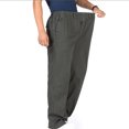 thumbnail image 3 of XZNGL Mens Solid Pure Cotton Elastic Waist Straight Barrel Trousers, 3 of 7