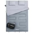 thumbnail image 1 of KingCamp 87x59" 2 Person 20 Degree Couple Sleeping Bag with 2 Pillows, Grey, 1 of 8