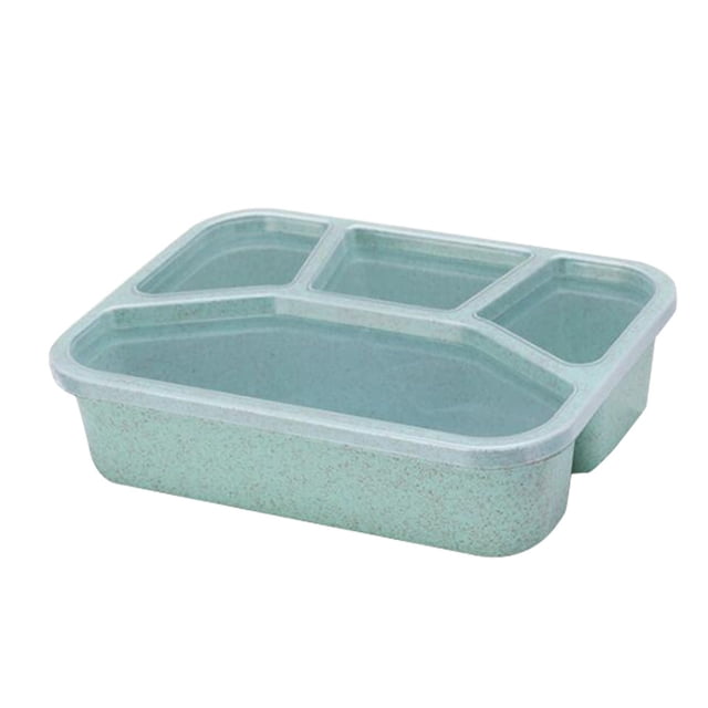 RYRDWP Lunch Box Reusable 4-Compartment Plastic Divided Food Storage Container Boxes