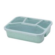 LSLJS Lunch Box Reusable 4-Compartment Plastic Divided Food Storage Container Boxes