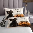 thumbnail image 3 of Erosebridal Couvre-Lit Réversible Kawaii Chat Citrouille d'Halloween Ensemble Format Grand Lit, 3 of 6
