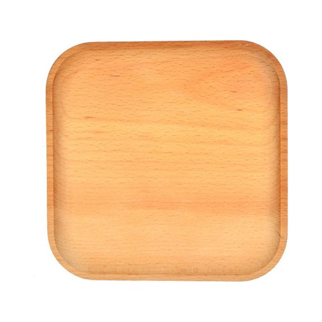 Storage Tray Multipurpose 4 Shapes Solid Wood Square Rectangle Ellipse Dinner Breads Plate Home Supplies