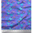 thumbnail image 1 of Soimoi Poly Georgette Fabric Leaves & Floral Print Sewing Fabric Yard 42 Inch Wide, 1 of 5