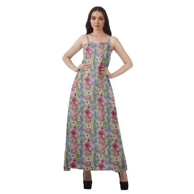 Moomaya All Over Printed A Line Sleeveless Womens Summer Party Dresses