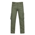 thumbnail image 1 of Yuyuzo Mens Cargo Pants Plus Size Straight Leg Low Waisted Trousers with Multi Pockets Classic Cargos Solid Color, 1 of 7