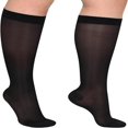 thumbnail image 1 of HLONK Bas de Compression Transparents à Bout Fermé pour Femmes 15-20 mmHg Bas Jusqu'au Genou avec Soutien de la Circulation Chaussettes de Compression Médicale Graduée pour Voyage en Avion, 1 of 7