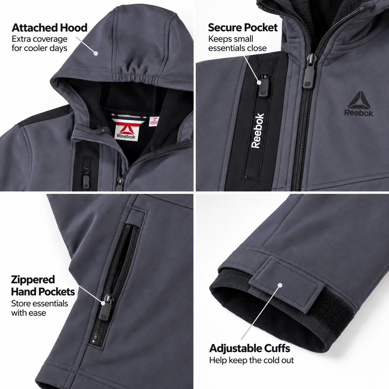Reebok Boy's Reversible Puffer, Sizes XS(4/5)-XL(14/16)