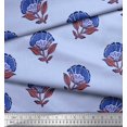 thumbnail image 3 of Soimoi Velvet Fabric Leaves & Floral Block Decor Fabric Printed Yard 58 Inch Wide, 3 of 3