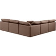 thumbnail image 3 of Meridian Furniture Indulge Brown Vegan Leather L-Shaped Modular Sectional, 3 of 9