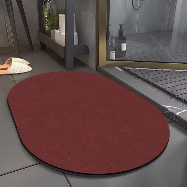 Feltree Premium Diatomite Bath Mat for Bathroom, Non-Slip Absorbent Floor Mat, Fast Drying, Oval Shape, 16x24 Inches
